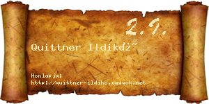 Quittner Ildikó névjegykártya